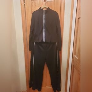 DLC Athleisure Jacket &  Wide Leg Pant set in Black - Sixe XL